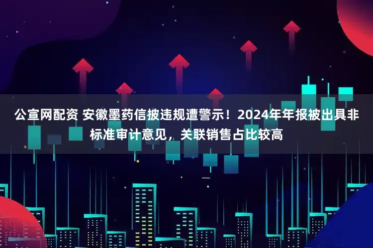 公宣网配资 安徽墨药信披违规遭警示！2024年年报被出具非标准审计意见，关联销售占比较高