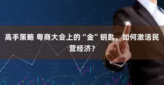 高手策略 粤商大会上的“金”钥匙,如何激活民营经济?
